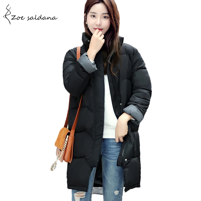 Zoe Saldana Winter Coat Women Warm Cotton Padded Outwear Long Sleeve Stand Collar Female Parka
Zoe Saldana Winter Coat Women Warm Cotton Padded Outwear Long Sleeve Stand Collar Female Parka