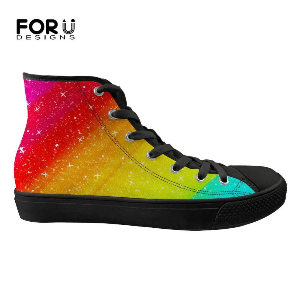 FORUDESIGNS Rainbow Color Canvas Women Flats Shoes High Top Vulcanized Shoes for Ladies Casual Sneakers Shoes Woman Spring Lady
FORUDESIGNS Rainbow Color Canvas Women Flats Shoes High Top Vulcanized Shoes for Ladies Casual Sneakers Shoes Woman Spring Lady