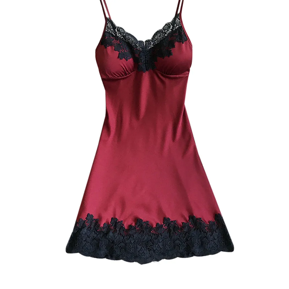 Women Ladies Silk camisole Nightwear Satin Nightdress Sexy Lingerie with Chest Pads Lace Top Ropa de dormir#3
Women Ladies Silk camisole Nightwear Satin Nightdress Sexy Lingerie with Chest Pads Lace Top Ropa de dormir#3