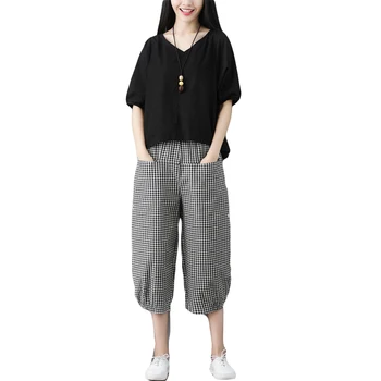 2018 Summer Women Set Short Sleeve Cotton And Linen Blouse Flower Print Short Pant Plus Size 5XL Two Piece Female Clothing Set
2018 Summer Women Set Short Sleeve Cotton And Linen Blouse Flower Print Short Pant Plus Size 5XL Two Piece Female Clothing Set