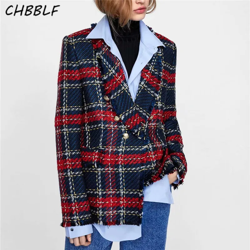 CHBBLF women chic plaid tweed blazer fringe tassel long sleeve coat buttons decoration female casual outerwear tops HJH1688
CHBBLF women chic plaid tweed blazer fringe tassel long sleeve coat buttons decoration female casual outerwear tops HJH1688