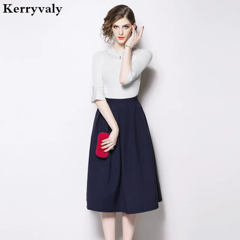 Two Piece Set Women Dress Survetement Femme Marque 2019 Autumn 2 Piece Set Women Whiter Knitted Sweater + Midi Skirt K9620
Two Piece Set Women Dress Survetement Femme Marque 2019 Autumn 2 Piece Set Women Whiter Knitted Sweater + Midi Skirt K9620