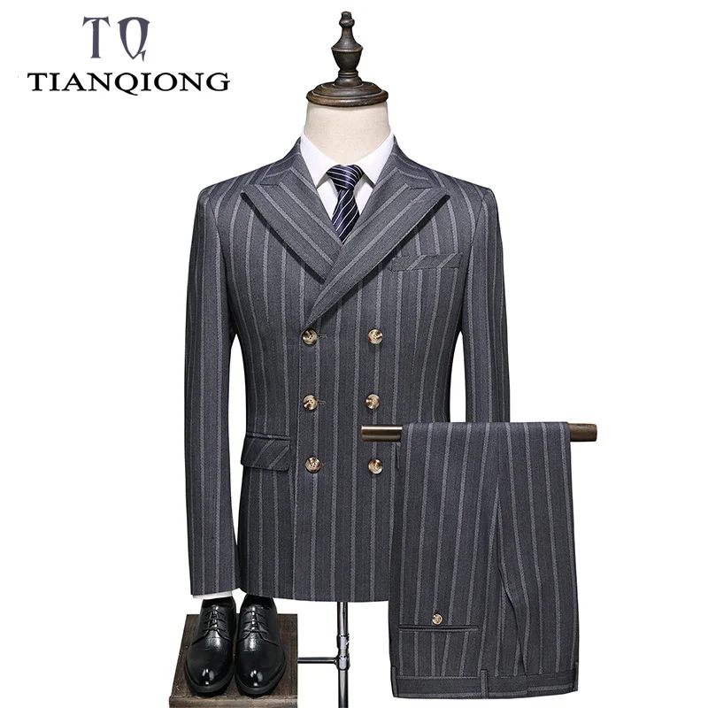 TIAN QIONG Gary Stripe Suits Men 2019 New Spring Autumn Slim Fit Wedding Suits for Men Costume 3 Pieces Homme Formal Suit Man
TIAN QIONG Gary Stripe Suits Men 2019 New Spring Autumn Slim Fit Wedding Suits for Men Costume 3 Pieces Homme Formal Suit Man