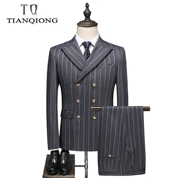 TIAN QIONG Gary Stripe Suits Men 2019 New Spring Autumn Slim Fit Wedding Suits for Men Costume 3 Pieces Homme Formal Suit Man
TIAN QIONG Gary Stripe Suits Men 2019 New Spring Autumn Slim Fit Wedding Suits for Men Costume 3 Pieces Homme Formal Suit Man
