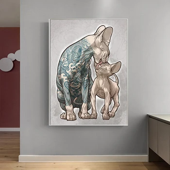 MUTU Style Home Decoration Animals Canvas Painting Hairless Cat Portrait Posters Hd Print Nordic Wall Art Picture for Bedroom
MUTU Style Home Decoration Animals Canvas Painting Hairless Cat Portrait Posters Hd Print Nordic Wall Art Picture for Bedroom