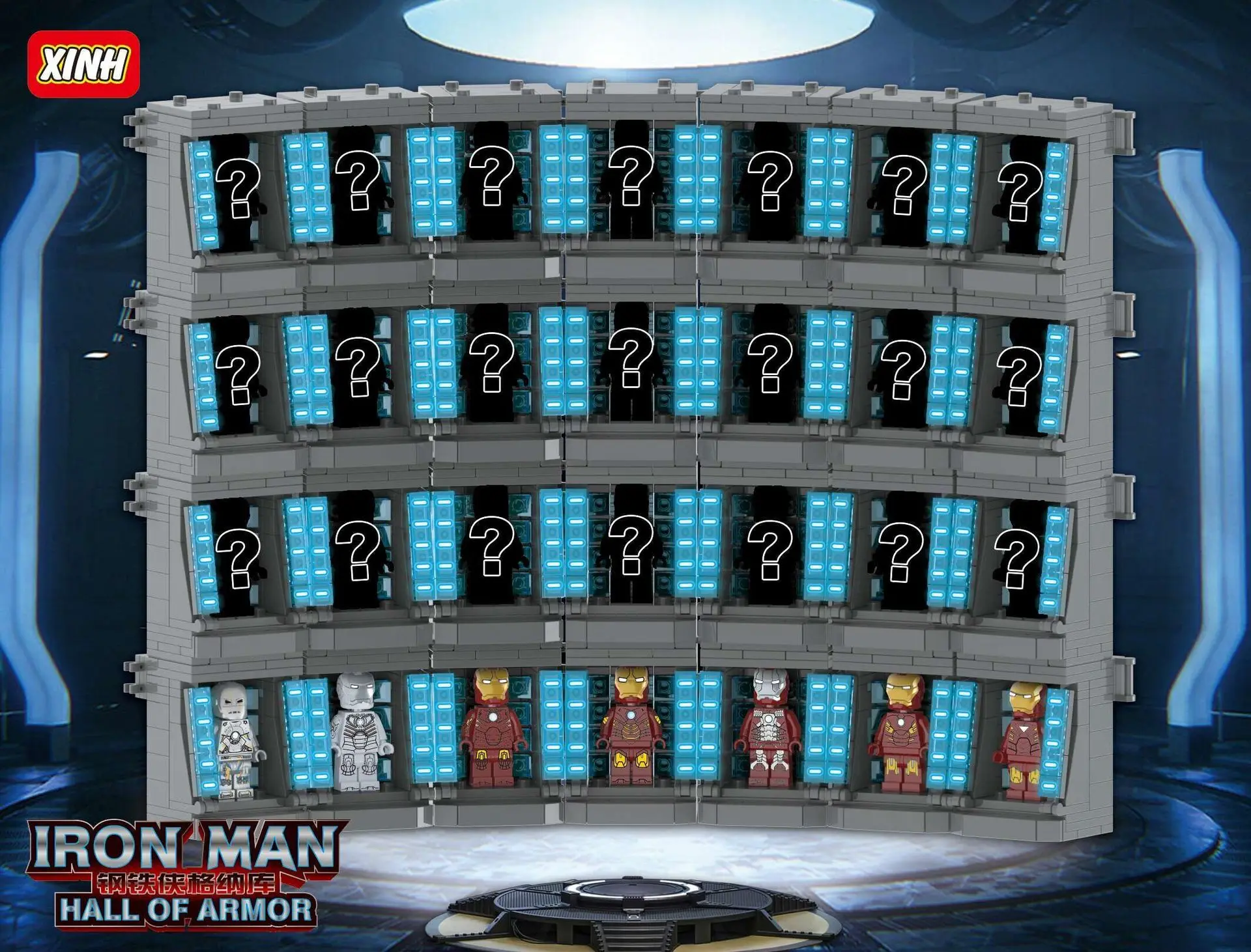 Iron Man Hall Of Armor Mark1 MK7 MK41 War Machine Figure Toys Building Blocks Compatible With Lego Xinh
Iron Man Hall Of Armor Mark1 MK7 MK41 War Machine Figure Toys Building Blocks Compatible With Lego Xinh