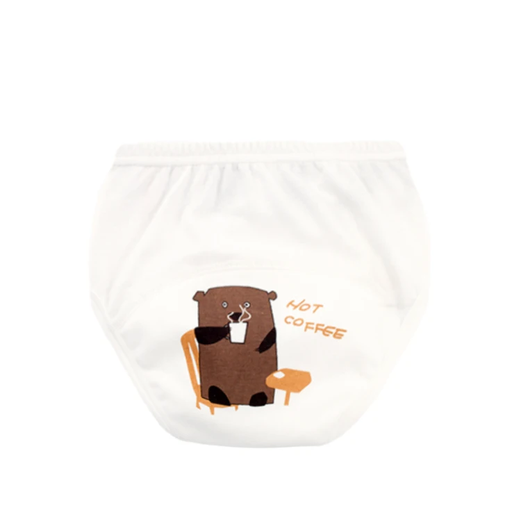 11 White brown bear panties for baby cloth diaper baby