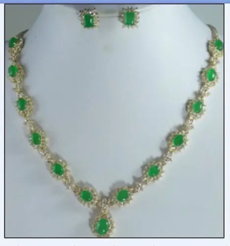 Beautiful Tibet silver green jade Necklace & Earring^^^18K GP style Fine jewe Noble Natural jade FREE SHIPPING
Beautiful Tibet silver green jade Necklace & Earring^^^18K GP style Fine jewe Noble Natural jade FREE SHIPPING