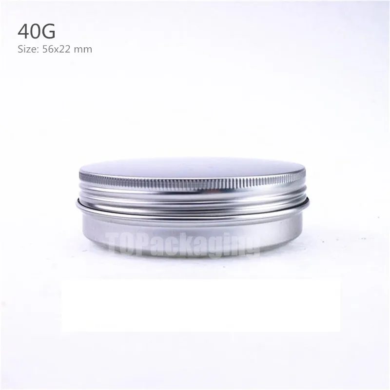 

40g X 100 Aluminum Jar,with Screw Cap Empty Cosmetic Container Cream Jar Sample Tin 40ml Lip Balm Small Metal Pot Nail Art Cans