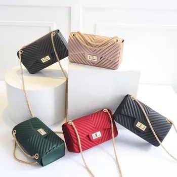 Summer Silica Gel Female Mini Chain Jelly Bag Women Diamond Lattice Small Flap Bag Girl Casual Clutch Silicone Bag Shoulder Bags
Summer Silica Gel Female Mini Chain Jelly Bag Women Diamond Lattice Small Flap Bag Girl Casual Clutch Silicone Bag Shoulder Bags