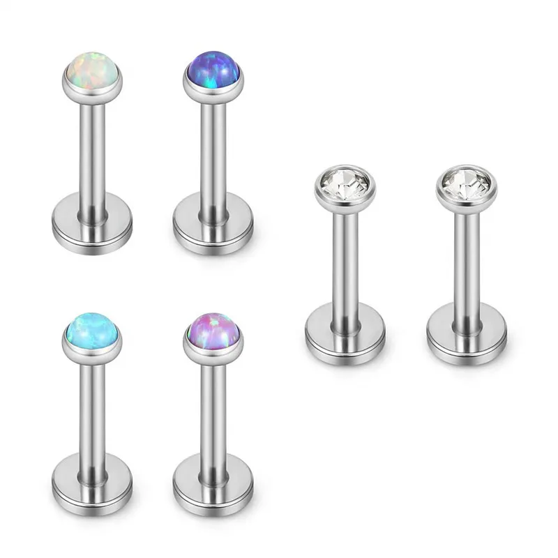 6PCS Jeweled Opal CZ Internally Threaded Stainless Steel Labret Monroe Lip Ring Cartilage Tragus Helix Earring Studs 16G 6mm 8mm
6PCS Jeweled Opal CZ Internally Threaded Stainless Steel Labret Monroe Lip Ring Cartilage Tragus Helix Earring Studs 16G 6mm 8mm