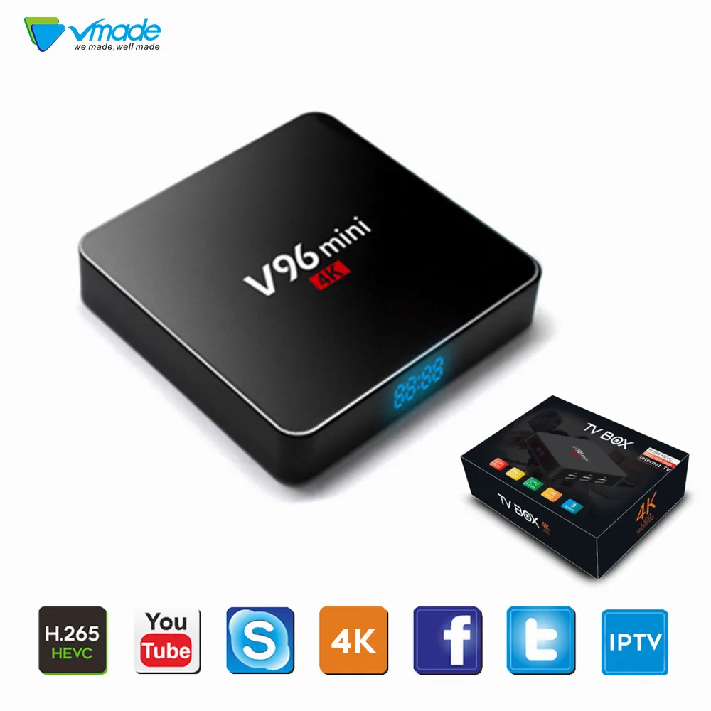Vmade V96 MINI Original Android 7.1 OS IPTV Box Support Bluetooth YouTube H.265/HEVC Allwinner H3 Smart Mini TV Box Media Player
Vmade V96 MINI Original Android 7.1 OS IPTV Box Support Bluetooth YouTube H.265/HEVC Allwinner H3 Smart Mini TV Box Media Player