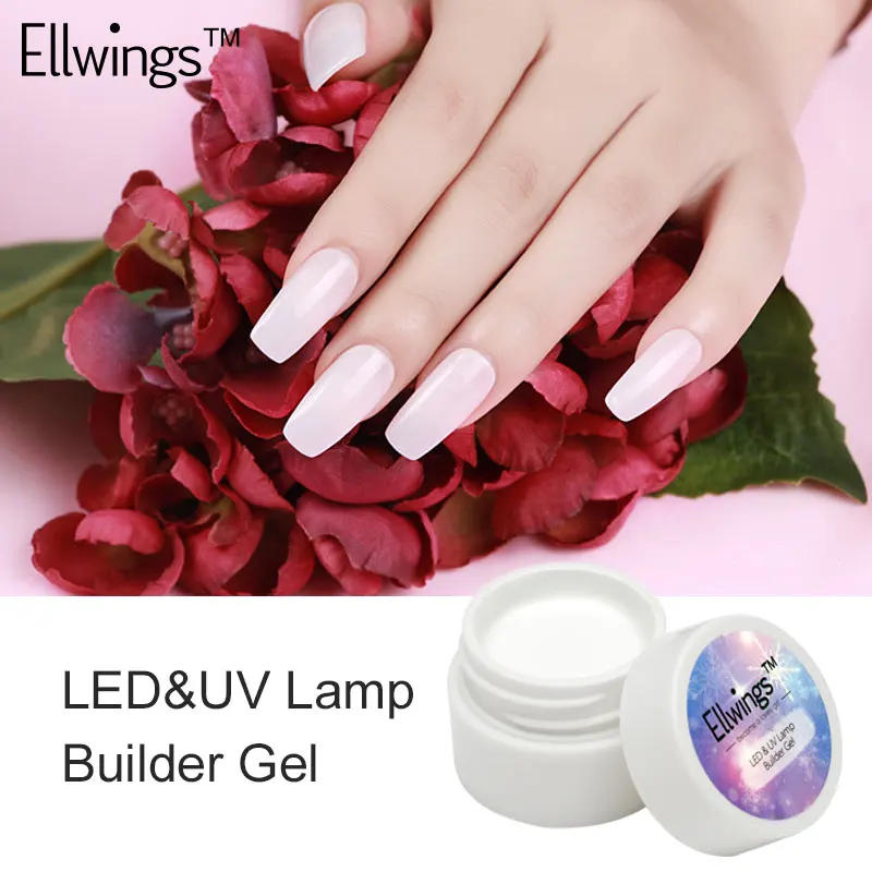 Фото Ellwings прозрачный розовый цветной УФ-Гель-лак для наращивания ногтей УФ-лак