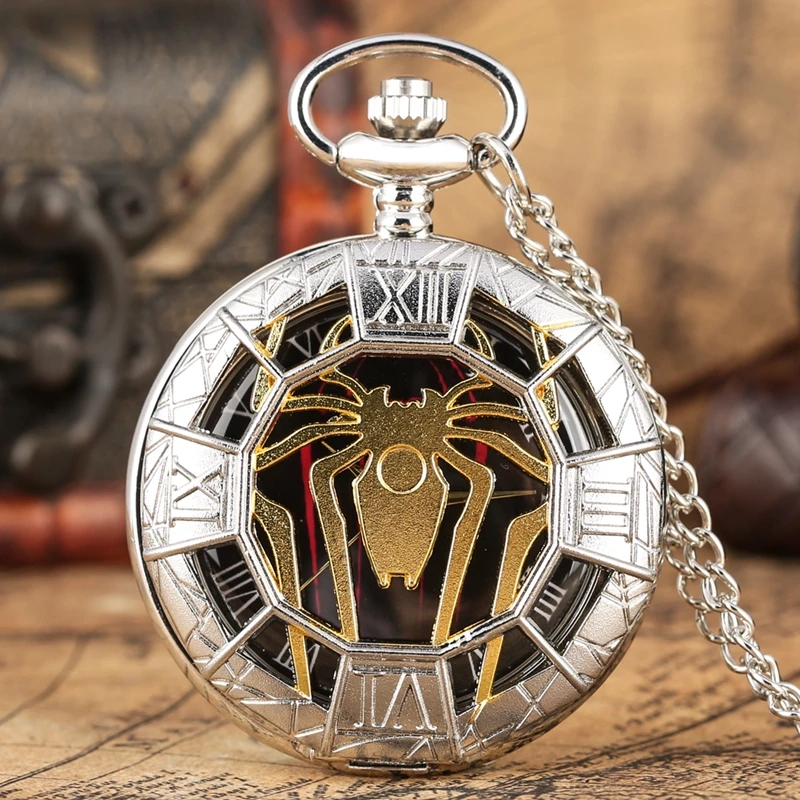 Часы в стиле стимпанк роскошные мужские карманные часы с черным циферблатом и