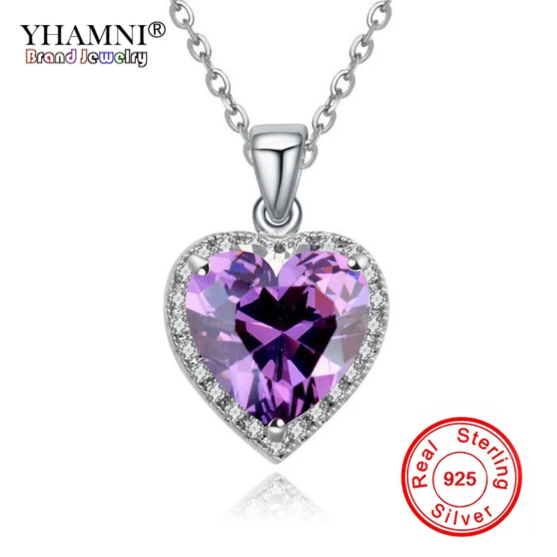 YHAMNI Hearts and Arrows CZ Diamant Heart Pendant Necklace 100% 925 Silver Fashion Necklace For Women Fine Jewelry YN011
YHAMNI Hearts and Arrows CZ Diamant Heart Pendant Necklace 100% 925 Silver Fashion Necklace For Women Fine Jewelry YN011