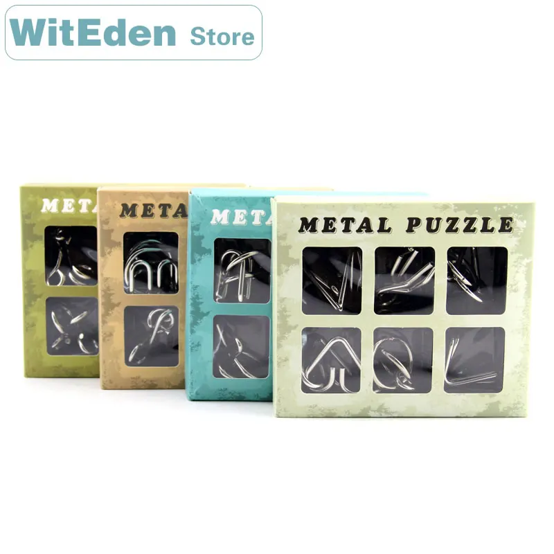 3D Metal Wire Puzzles 6PCS/Sets Classic Knot 9 Ring Interlocking Intelligence Buckle Lock IQ Brain Teaser Antistress Game Toys
3D Metal Wire Puzzles 6PCS/Sets Classic Knot 9 Ring Interlocking Intelligence Buckle Lock IQ Brain Teaser Antistress Game Toys