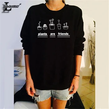 New Fashion Summer Sweatshirt Women Plants Are Friends Printed Graphic Hoodies Hipster Long-Sleeved Casual Kawaii Pullover H1163 
New Fashion Summer Sweatshirt Women Plants Are Friends Printed Graphic Hoodies Hipster Long-Sleeved Casual Kawaii Pullover H1163