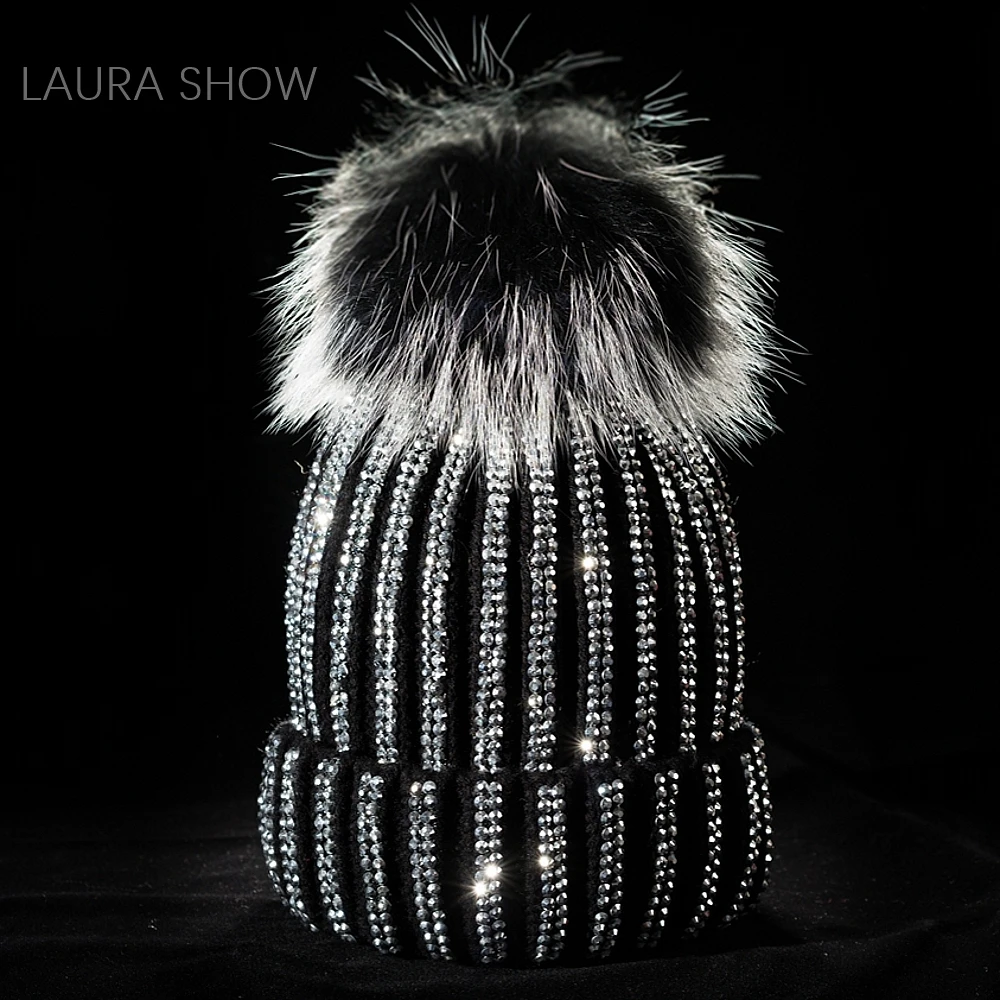 LAURASHOW Real Fur Ball PomPoms Winter Warm Knitted Wool Hat Lady Mink Women Cap
LAURASHOW Real Fur Ball PomPoms Winter Warm Knitted Wool Hat Lady Mink Women Cap