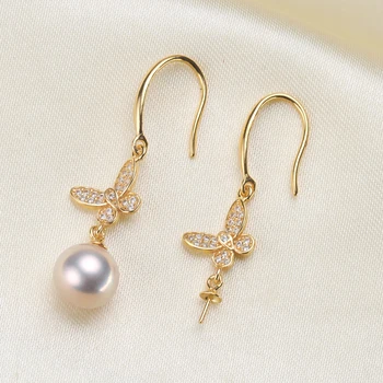 Beautiful Butterfly Earrings Fittings S925 Sterling Silver Drop Earrings Components Silver&Gold Color 3Pairs/Lot
Beautiful Butterfly Earrings Fittings S925 Sterling Silver Drop Earrings Components Silver&Gold Color 3Pairs/Lot