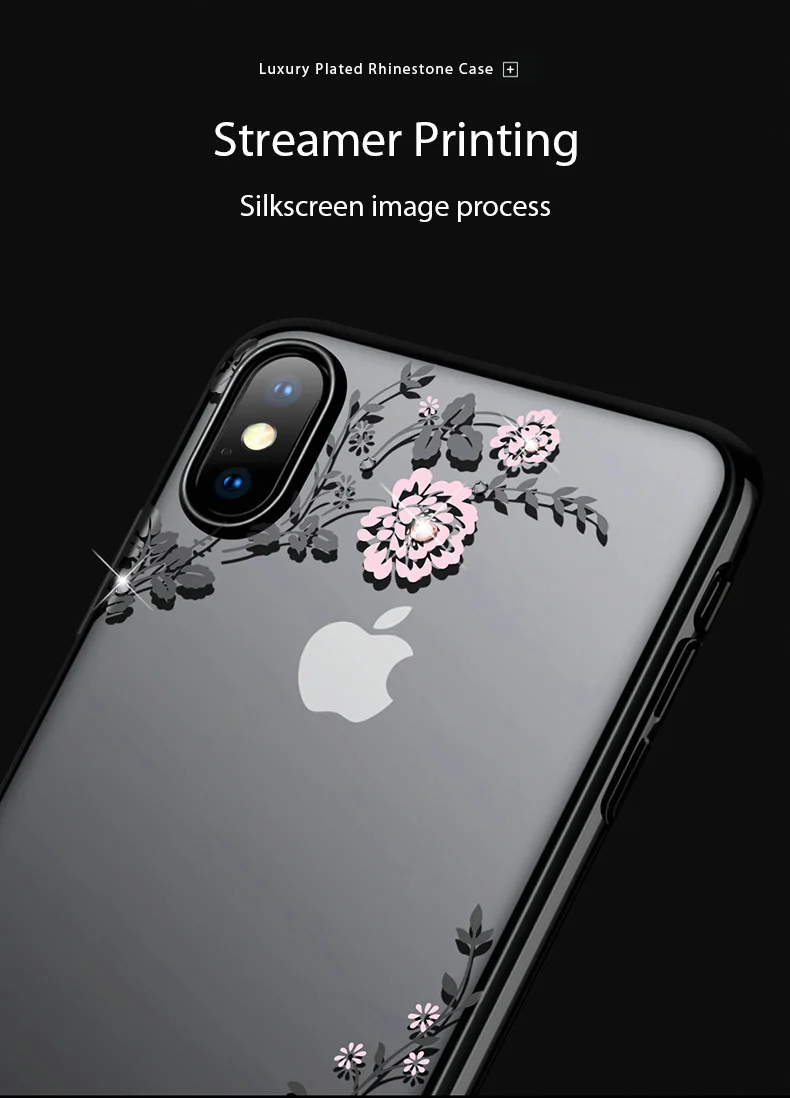 KINGXBAR Cover for iPhone Xs Flower Luxury Case for iPhone Xs Max Case Transparent for iPhone Xs Cover Fashionable for iPhoneXS (9)