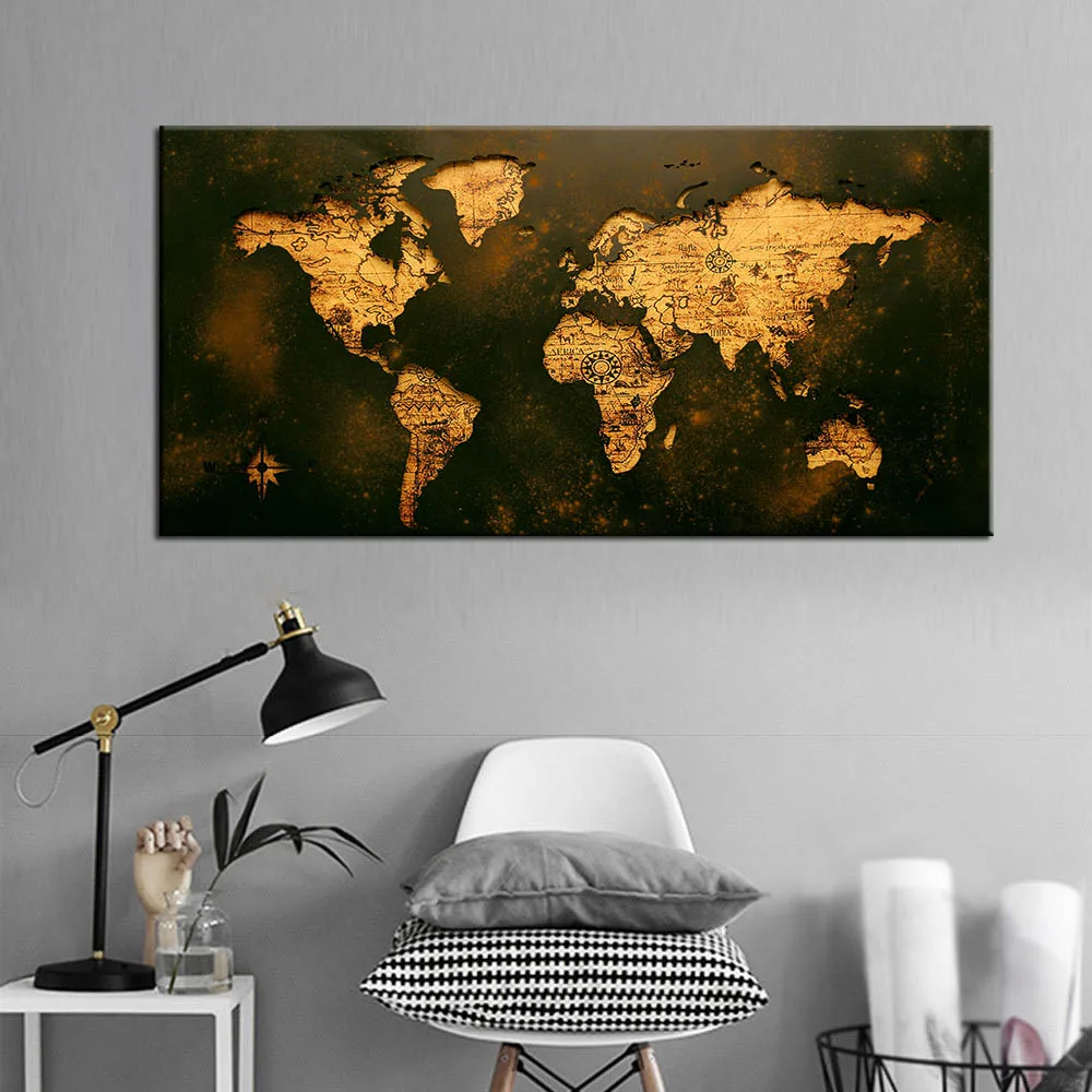 Retro World Map Poster Canvas Prints Wall Painting for Office Living Room Home Decor Abstract Map Pictures 40x80cm Unframed
Retro World Map Poster Canvas Prints Wall Painting for Office Living Room Home Decor Abstract Map Pictures 40x80cm Unframed