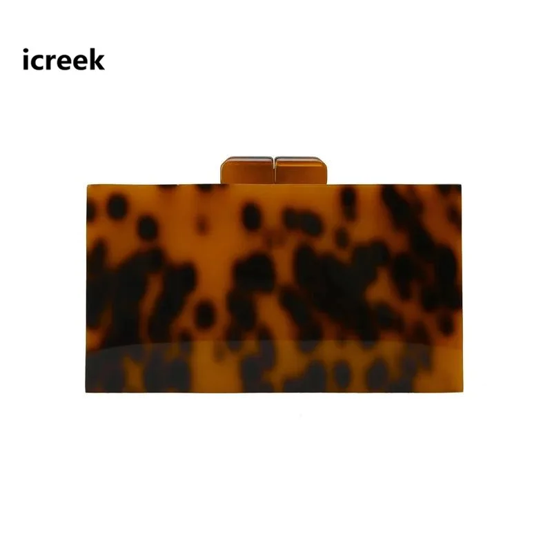 Brand Wallet Elegant Leopard Amber Print acrylic handbags Fashion Women Messenger Bag Clutch purse lady Party prom Evening Bag
Brand Wallet Elegant Leopard Amber Print acrylic handbags Fashion Women Messenger Bag Clutch purse lady Party prom Evening Bag