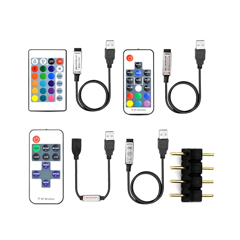 RGB Controller IR / RF Controller For DC 5V USB LED Strip Light 4Pin Connector RGB or Single Color Remote Optional 3/11/17/24Key
RGB Controller IR / RF Controller For DC 5V USB LED Strip Light 4Pin Connector RGB or Single Color Remote Optional 3/11/17/24Key