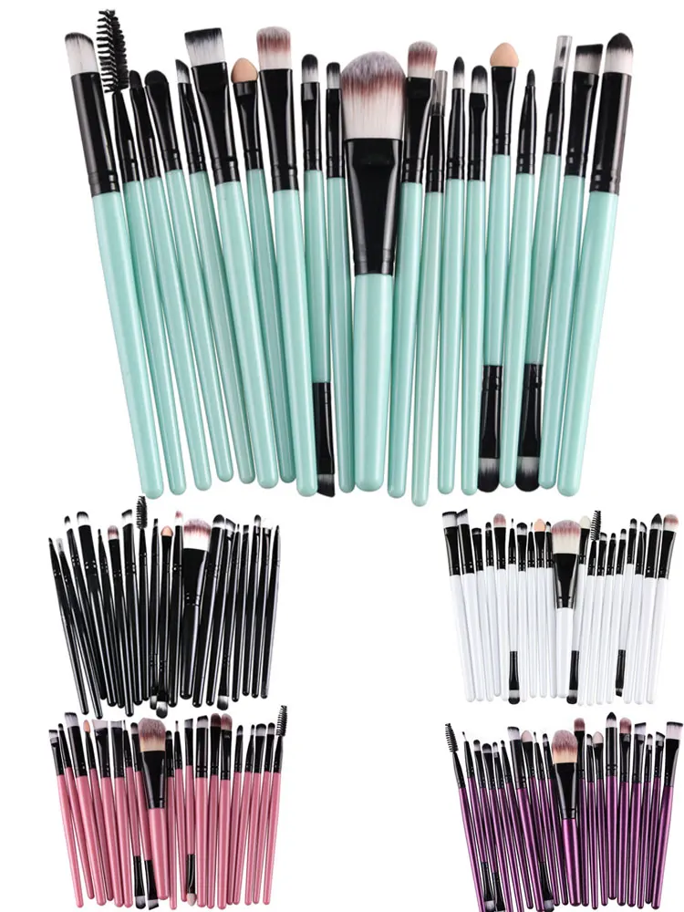 

Makeup Brush Set Powder Foundation Eyeshadow Eyebrow Blush Brush 5 Colors 20Pcs Eyeliner Lip Eye Cosmetic Make up Brushes