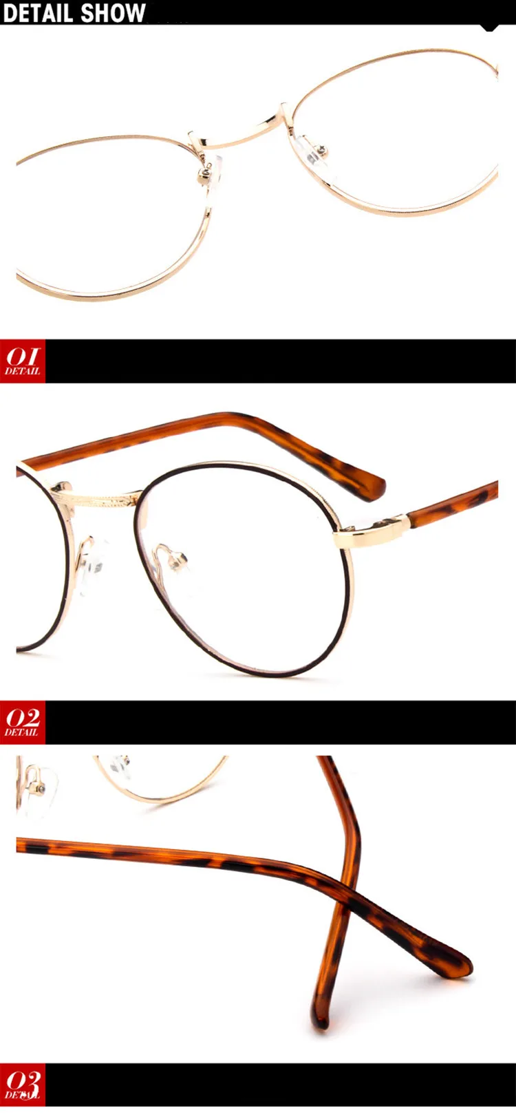 VTUQOW Women Retro Glasses Frames Men Brand Design Eyeglasses Fashion Unisex Glasses Metal Frame Oculos Feminino Masculino 2017 (9)