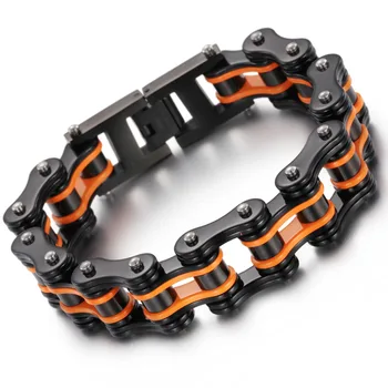 

Classical Bicycle Heavy Multi-color Motorcycle Chain Bracelet Punk Style 316L Stainless Steel Bracelets Bangles For Men Jewelry