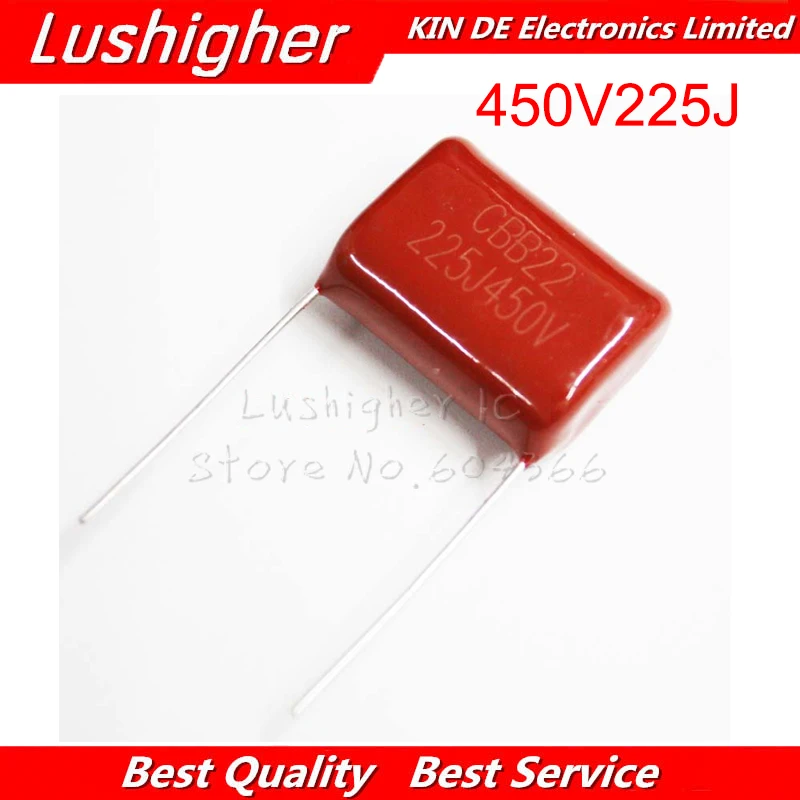 10pcs 450V225J 2.2uF CBB Polypropylene Film Capacitor Pitch 20mm 225 2.2uF 450V 225J
10pcs 450V225J 2.2uF CBB Polypropylene Film Capacitor Pitch 20mm 225 2.2uF 450V 225J