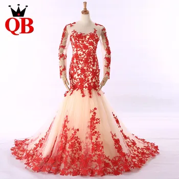 Custom Made Mermaid Long Sleeve Tulle Lace Sexy Bride Dress Party Gowns Vestido de Noiva Wedding Dresses QUEEN BRIDAL QB76
Custom Made Mermaid Long Sleeve Tulle Lace Sexy Bride Dress Party Gowns Vestido de Noiva Wedding Dresses QUEEN BRIDAL QB76