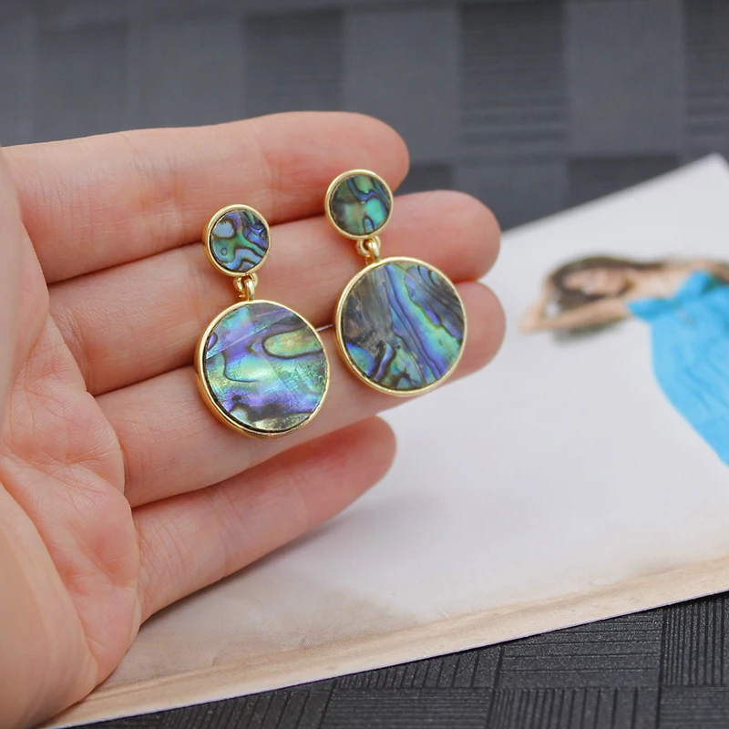 1 pair Women Top Quality Abolone Shell Faux Marbled Stone Round Geometric Drop Earrings Simple Style 5 colors For Ladies
1 pair Women Top Quality Abolone Shell Faux Marbled Stone Round Geometric Drop Earrings Simple Style 5 colors For Ladies