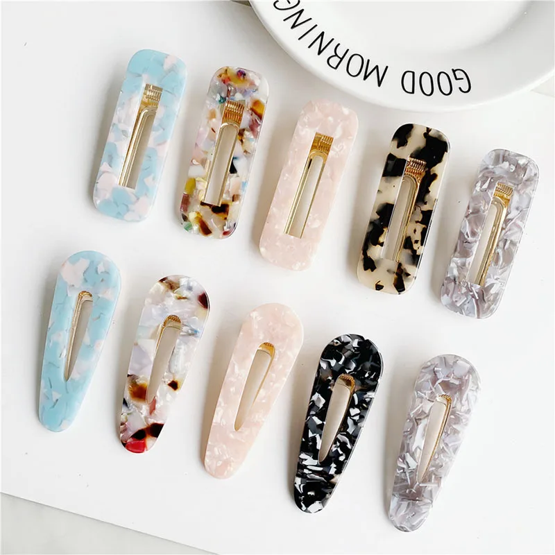 Women Vintage Leopard Hair Clip Girl Acryli Geometric Clips Tin Foil Sequins Hairpins Barrettes Hairband Barrette Comb | Украшения и