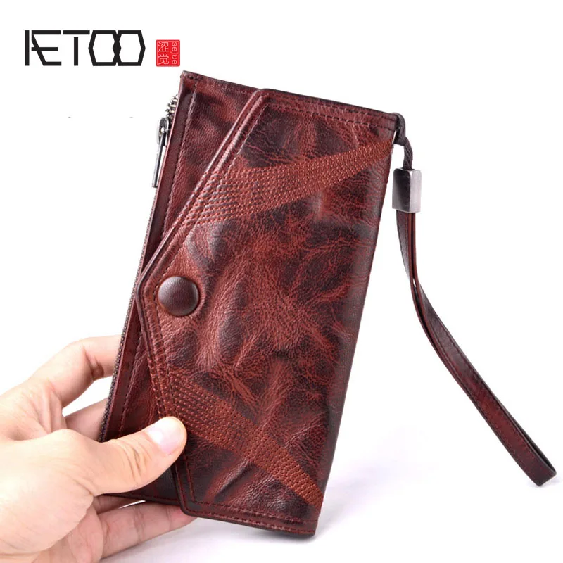 AETOO Handmade sheepskin cell phone clutch bag men's ultra-thin envelope wallet men's leather men's long hand bag buckle
AETOO Handmade sheepskin cell phone clutch bag men's ultra-thin envelope wallet men's leather men's long hand bag buckle