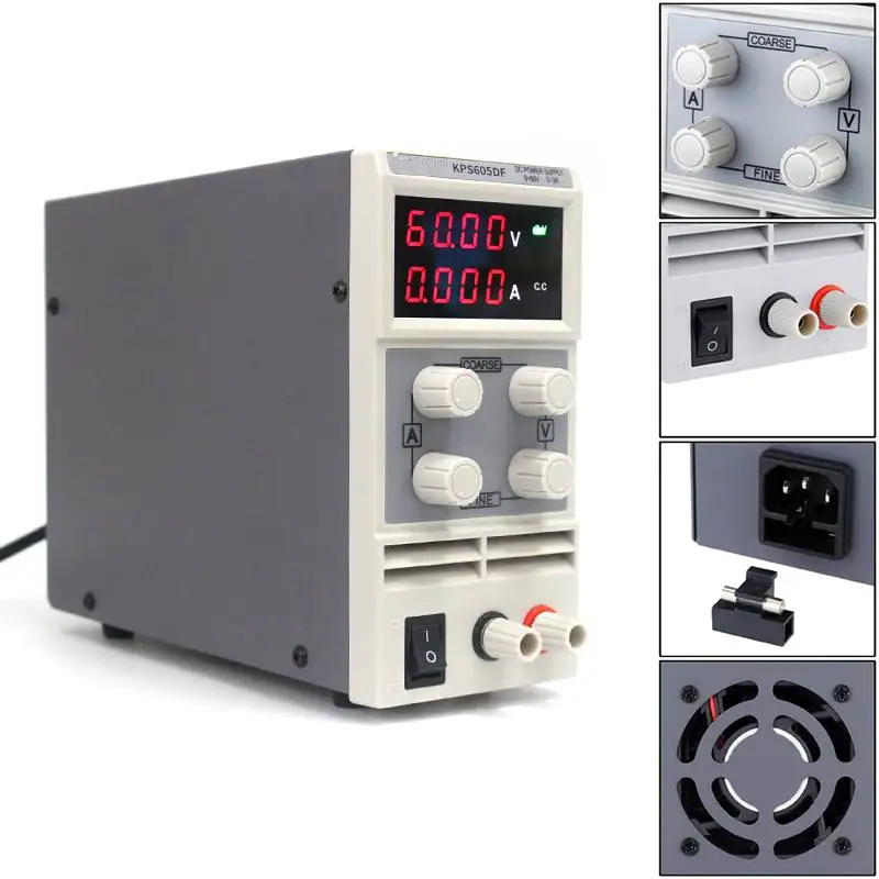 High Accuracy KPS605DF Mini 60V 5A Adjustable DC Power Supply LED 4 Digits Switching Power Supply Lab EU Plug Low Ripple
High Accuracy KPS605DF Mini 60V 5A Adjustable DC Power Supply LED 4 Digits Switching Power Supply Lab EU Plug Low Ripple