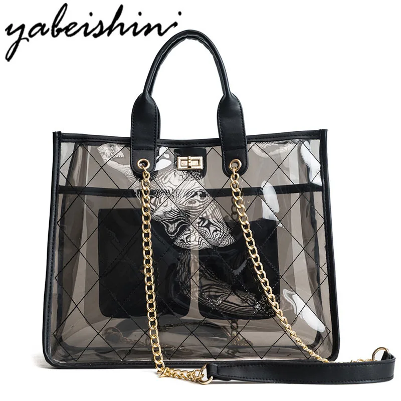 YABEISHINI Summer 2018 Women Big Tote Composite PVC Lady Beach Travel Shoulder Messenger Bag Designer Transparent Shopping Bag
YABEISHINI Summer 2018 Women Big Tote Composite PVC Lady Beach Travel Shoulder Messenger Bag Designer Transparent Shopping Bag