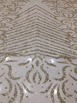 Gold colour hand print glued glitter sequins african mesh french tulle lace 5yards for PWD1911620 evening dress
Gold colour hand print glued glitter sequins african mesh french tulle lace 5yards for PWD1911620 evening dress