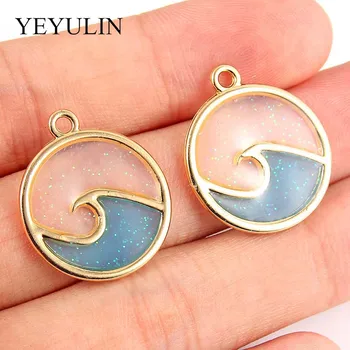 10pcs High Quality Blue Enamel Wave Round Charms Pendant Fit Necklace Bracelet DIY Jewelry Making
10pcs High Quality Blue Enamel Wave Round Charms Pendant Fit Necklace Bracelet DIY Jewelry Making