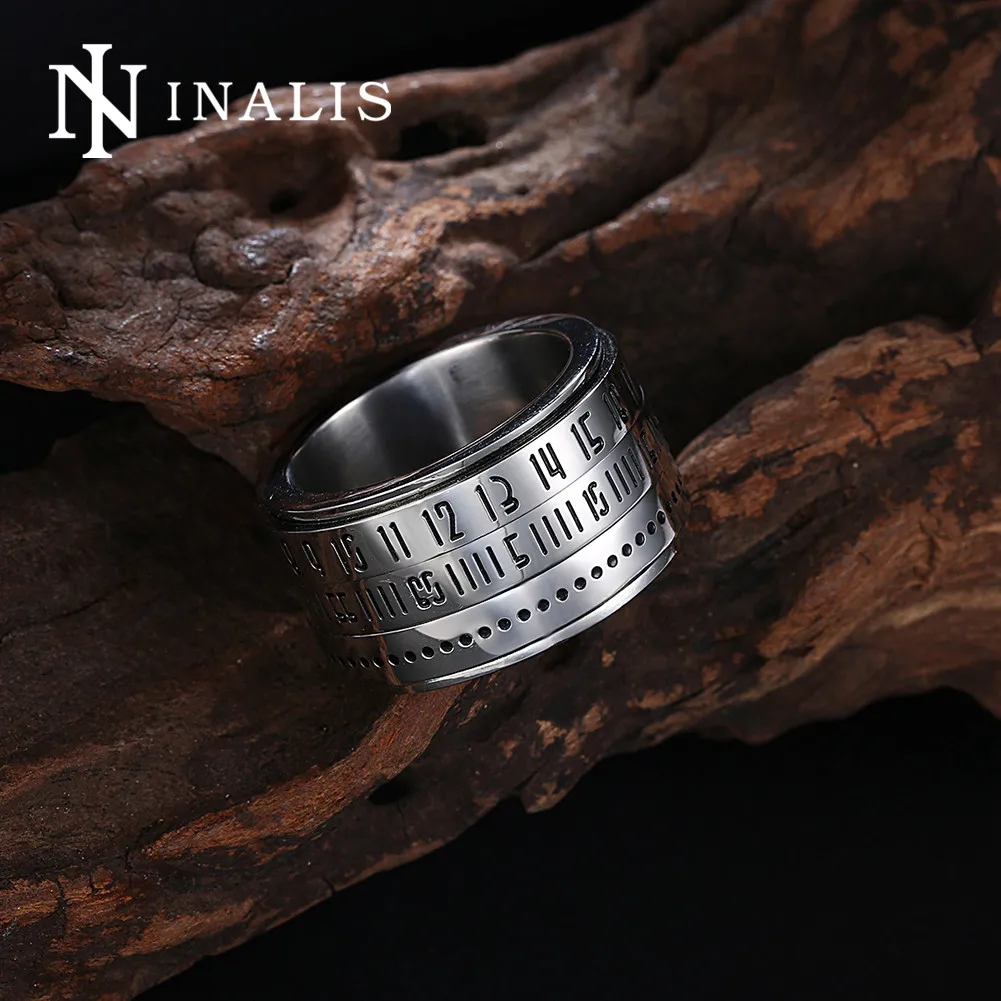 INALIS Punk Romantic Stainless Steel Male Rings Digital Password Revolvable Design Distinctive Gift for Men
INALIS Punk Romantic Stainless Steel Male Rings Digital Password Revolvable Design Distinctive Gift for Men