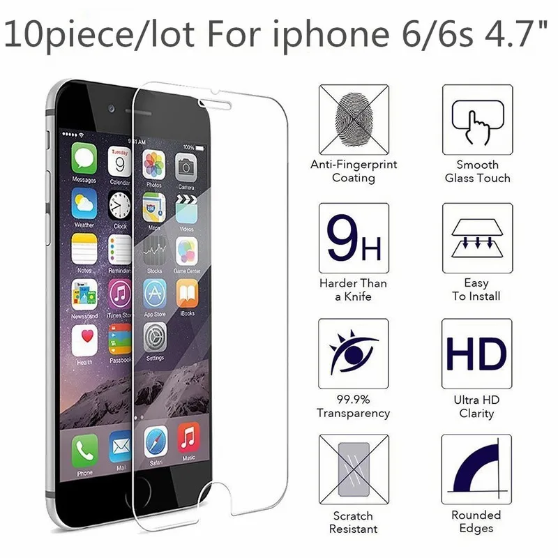 10 pieces For iPhone 11 Pro 6 X SE Tempered Glass Screen Protector for iPhone 6s 7 8 Plus 5 XS Max XR 5S 5C 4 4S 8plus 7plus 9H Protective Film Protection
10 pieces For iPhone 11 Pro 6 X SE Tempered Glass Screen Protector for iPhone 6s 7 8 Plus 5 XS Max XR 5S 5C 4 4S 8plus 7plus 9H Protective Film Protection