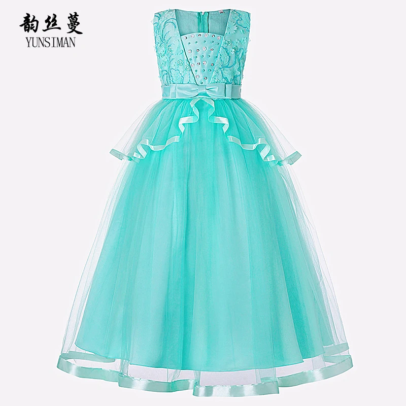Summer Kids Long Dress for Girls 4 to 12 Years Pearls Ruffles Blue Green Mesh Princess Costume Children Kids Party Vestidos 1A5A
Summer Kids Long Dress for Girls 4 to 12 Years Pearls Ruffles Blue Green Mesh Princess Costume Children Kids Party Vestidos 1A5A