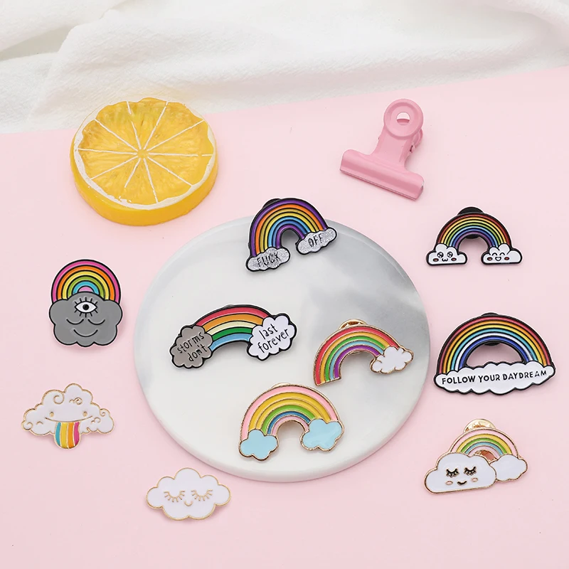 Rainbow Collection Brooch Colorful Enamel Pin Creative Cartoon Bainbow and Dark Clouds Brooches Pins Clothes Bag Jewelry Gift
Rainbow Collection Brooch Colorful Enamel Pin Creative Cartoon Bainbow and Dark Clouds Brooches Pins Clothes Bag Jewelry Gift