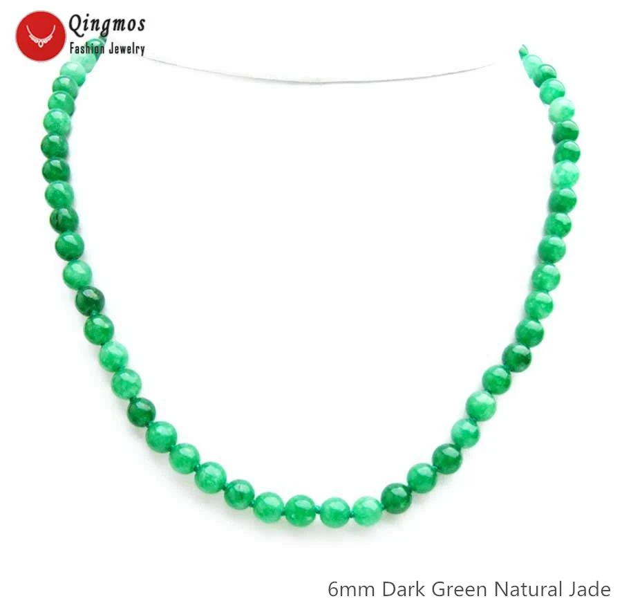 Qingmos Trendy Natural Jades Necklace for Women with 6mm Round Dark Green Jades Stone Necklaces Jewelry Chokers 17'' nec6551
Qingmos Trendy Natural Jades Necklace for Women with 6mm Round Dark Green Jades Stone Necklaces Jewelry Chokers 17'' nec6551