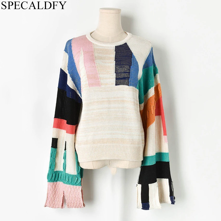 2019 Designer Runway Brand Sweater Women Long Sleeve Patchwork Knitted Sweaters Autumn Winter Pullover Ladies Jumper Pull Femme
2019 Designer Runway Brand Sweater Women Long Sleeve Patchwork Knitted Sweaters Autumn Winter Pullover Ladies Jumper Pull Femme