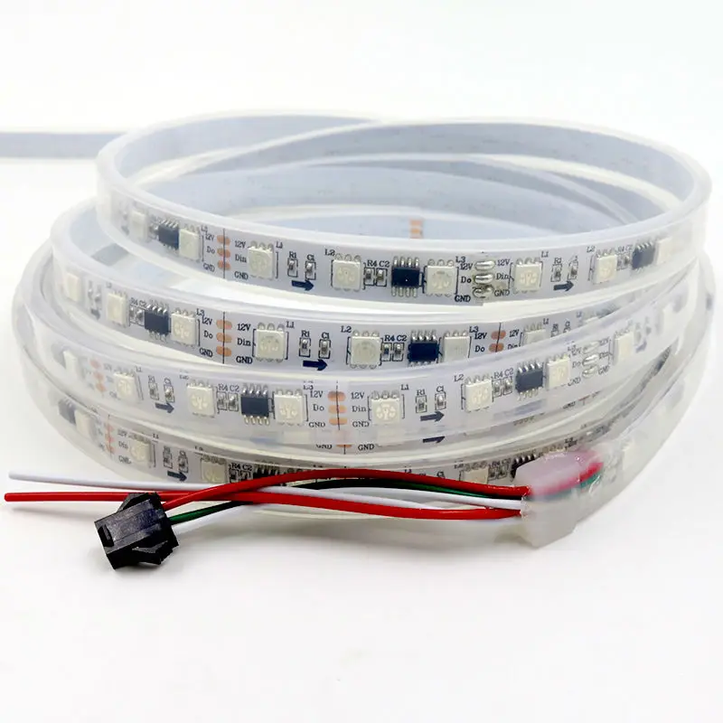 Умная полноцветная светодиодная лента WS2811, 60 светодиодов/м, 12 В, 5050 SMD, гибкая ТВ-лента, белая/черная печатная плата IP20/IP65/IP67
Умная полноцветная светодиодная лента WS2811, 60 светодиодов/м, 12 В, 5050 SMD, гибкая ТВ-лента, белая/черная печатная плата IP20/IP65/IP67