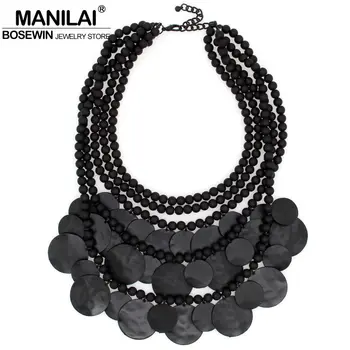Women Multilayers Statement Necklace Fashion Black Bead Chain Metal Piece Chokers Bib Collares Maxi Necklaces & Pendants Collier
Women Multilayers Statement Necklace Fashion Black Bead Chain Metal Piece Chokers Bib Collares Maxi Necklaces & Pendants Collier