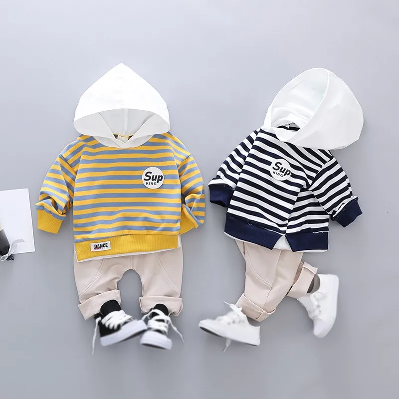 Autumn Baby Boys Clothes Casual Long Sleeve Striped Hoodie Sweatshirt Tops+Pants Trouser Costume Set for Kids
Autumn Baby Boys Clothes Casual Long Sleeve Striped Hoodie Sweatshirt Tops+Pants Trouser Costume Set for Kids
