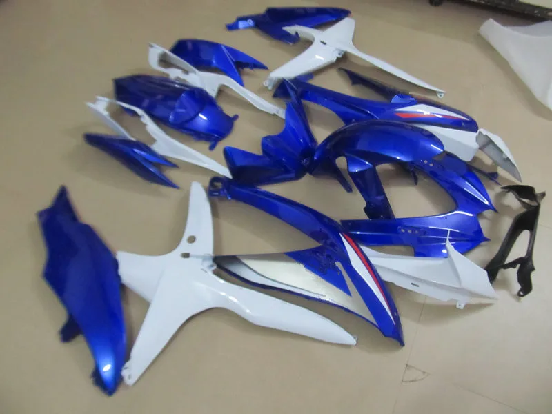 Комплект обтекателей под давлением для GSXR600 750 K8 08 09 GSXR 600 GSXR750 2008 2009 ABS белый синий