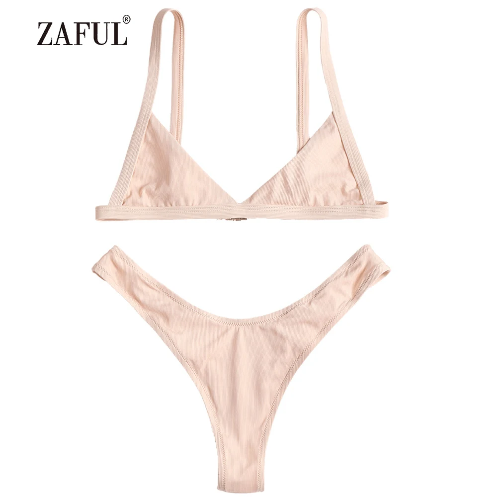 ZAFUL Bikini Rib Swimwear Women High Cut Swimsuit Sexy V-Neck Strapless Thong Biquni Padded Bathing Suit maillot de bain femme
ZAFUL Bikini Rib Swimwear Women High Cut Swimsuit Sexy V-Neck Strapless Thong Biquni Padded Bathing Suit maillot de bain femme